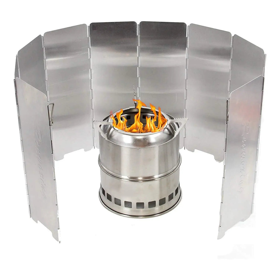 Outdoor cooking accessory: portable aluminum alloy stove windscreen for camping