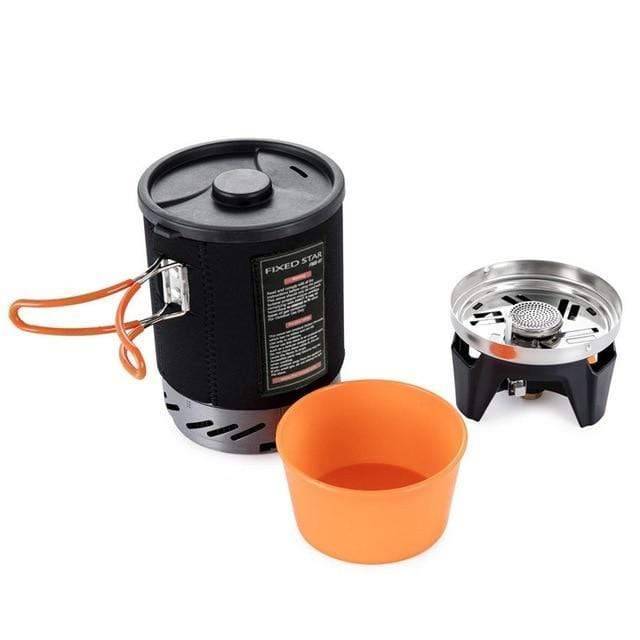 Lightweight backpacking stove and pot system, designed for quick meals in outdoor environments
