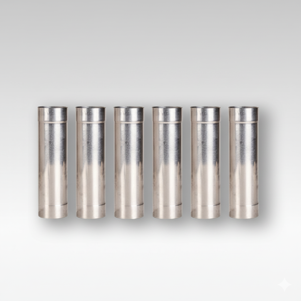 Portable camping wood burning stove chimney pipe, stainless steel, for outdoor heating and cooking adventures