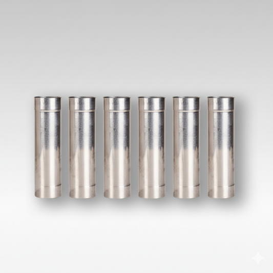Portable camping wood burning stove chimney pipe, stainless steel, for outdoor heating and cooking adventures