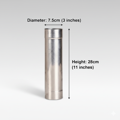 Durable stainless steel chimney pipe for portable wood burning camping stove, essential outdoor cookware accessory