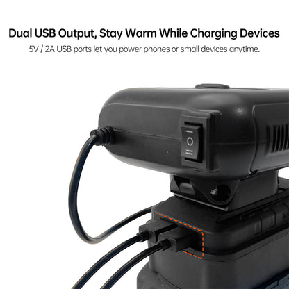 Portable car heater defogging a frosty windshield, perfect winter aid & travel heater