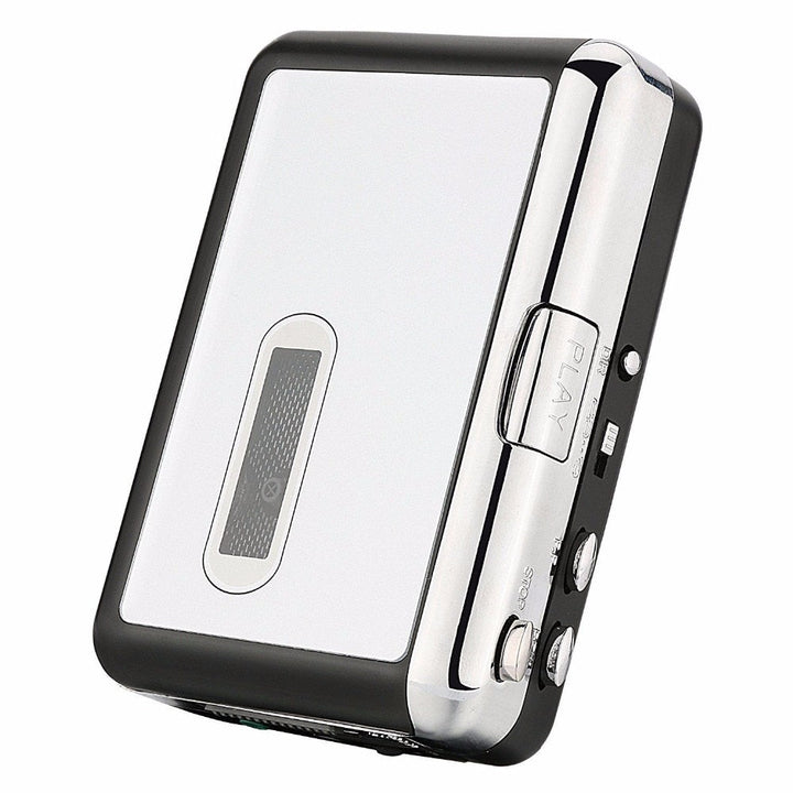 Retro tech USB cassette to MP3 converter, like a modern walkman. Enjoy digital conversion of your old tapes.