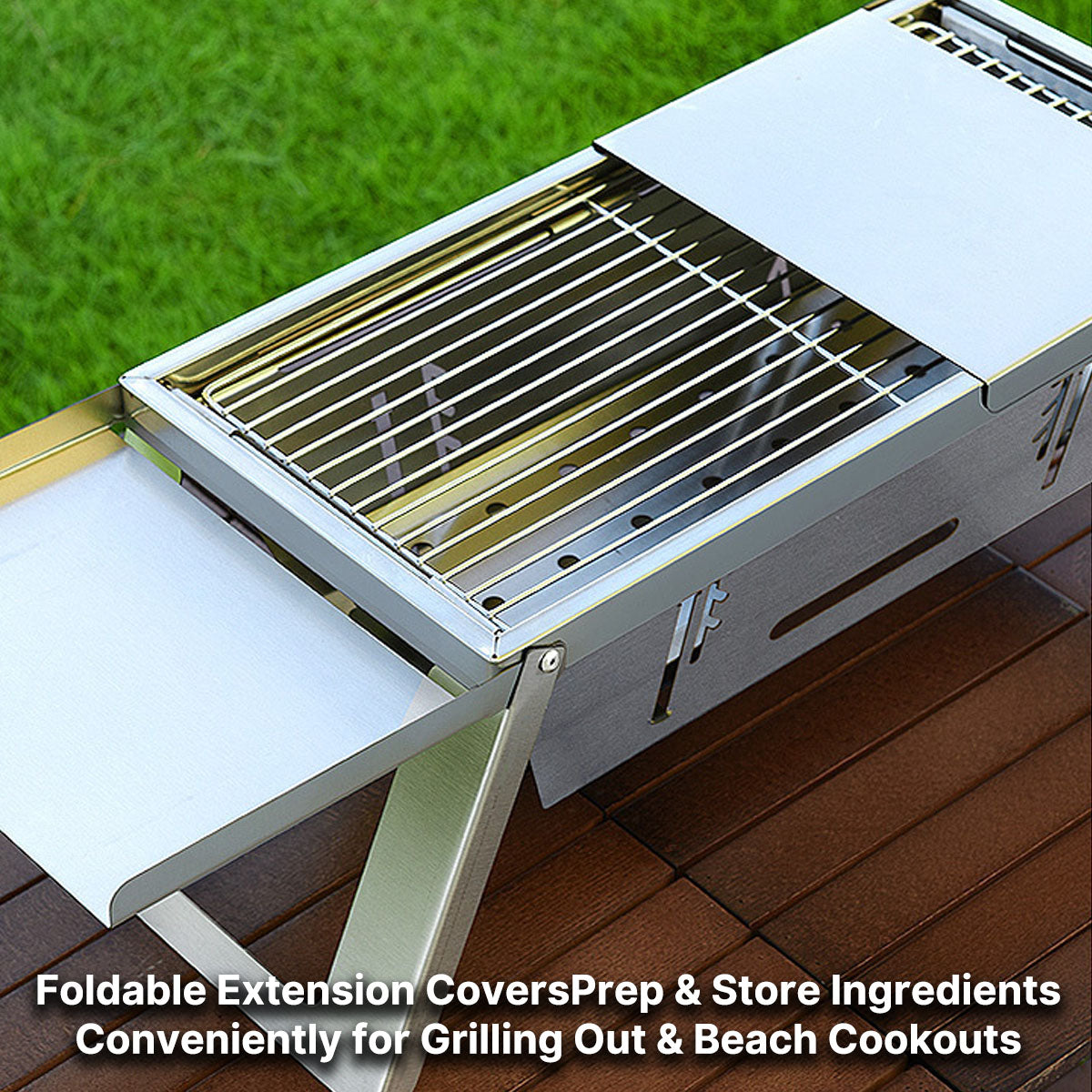 Ultra-thin portable BBQ grill, perfect for camping, picnics, and travel.