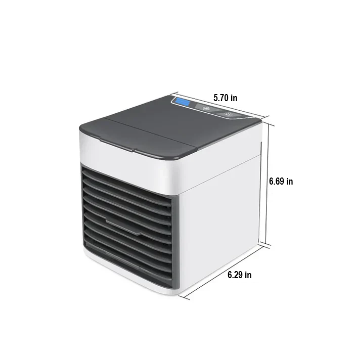 Evaporative portable cooler for personal space, featuring LED night light and air purification.
