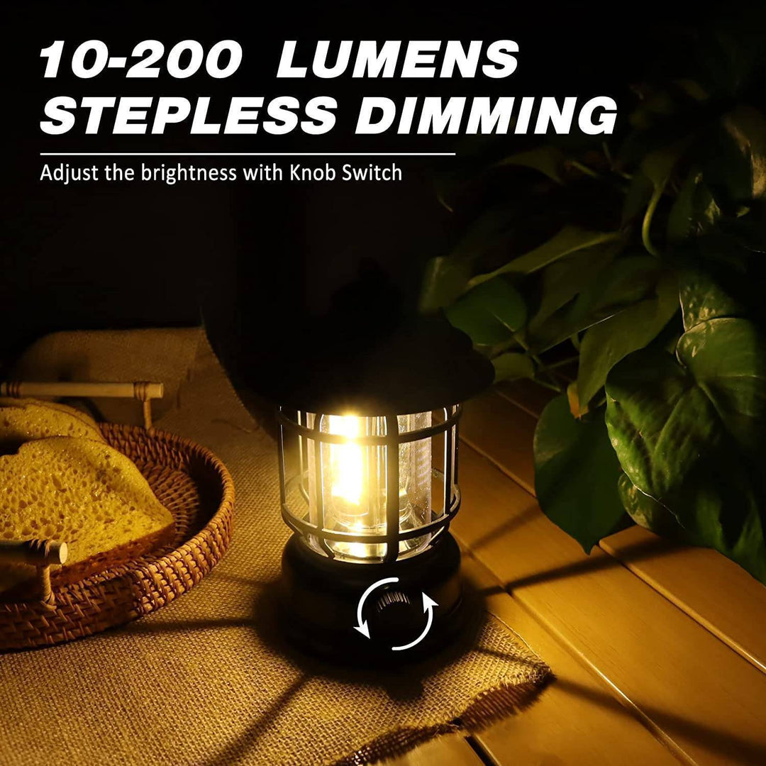 Portable COB rechargeable lantern, stepless dimming, for camping & emergency light