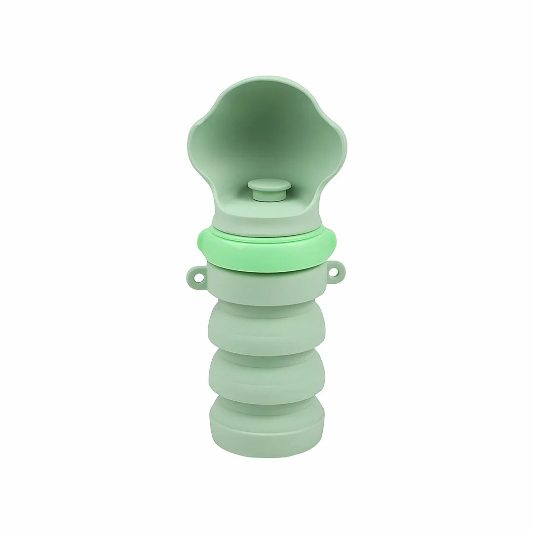 Compact and portable pet water bottle, perfect for hiking with your dog, blue