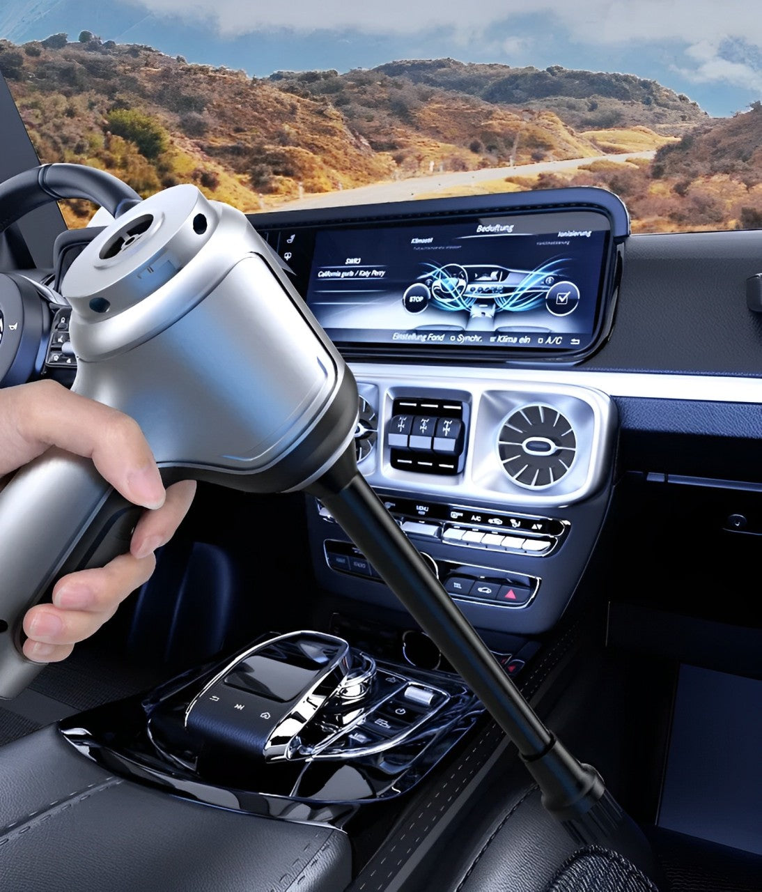 Portable cordless car & home vacuum cleaner with powerful suction for easy cleaning.