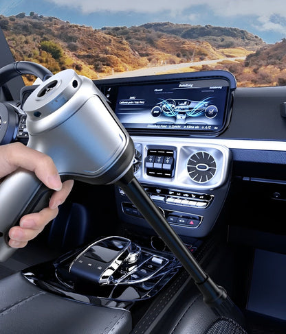 Portable cordless car & home vacuum cleaner with powerful suction for easy cleaning.