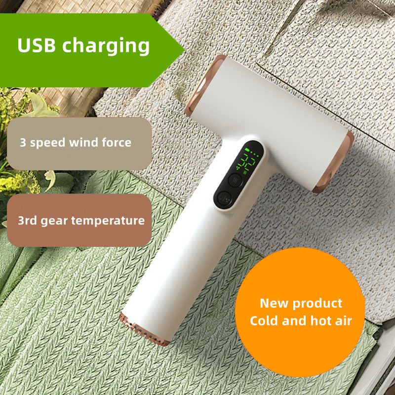 USB rechargeable cordless hair dryer for ultimate freedom. Fast drying styling tool for home or travel.