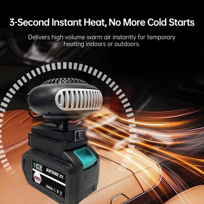 Rechargeable portable heater with rapid 3-second heating, perfect for camping and outdoor adventures.