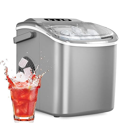 This compact portable ice maker is an efficient small appliance for quick ice on any countertop.