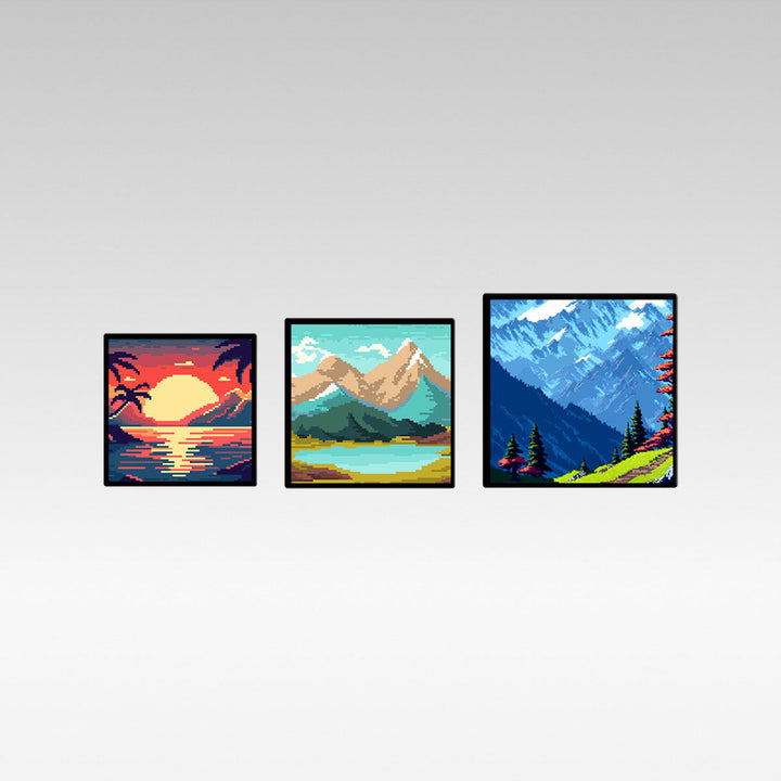 Portable Digital LED Pixel Art Frame with colorful pixel art display, perfect for camping decor