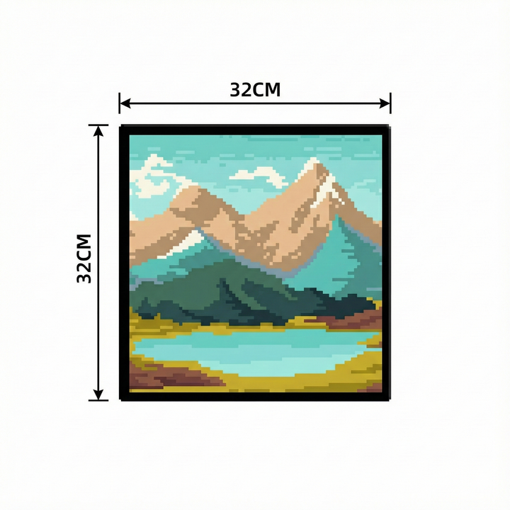 Digital art frame with LED pixels, demonstrating its vibrant color reproduction and clarity