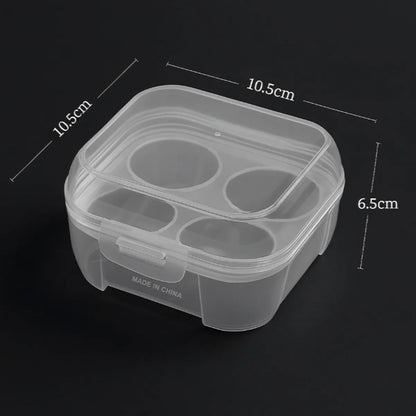 Compact egg holder, yellow, 2-egg capacity, practical kitchen accessory for outdoor trips.