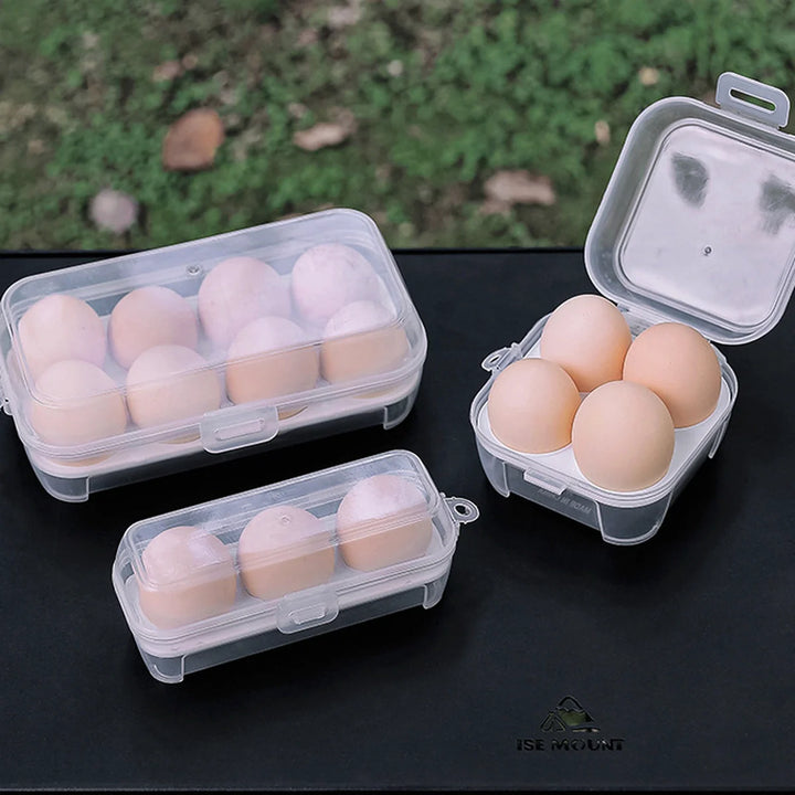 Unisex portable egg storage for outdoor adventures, stackable design, secure clasp.