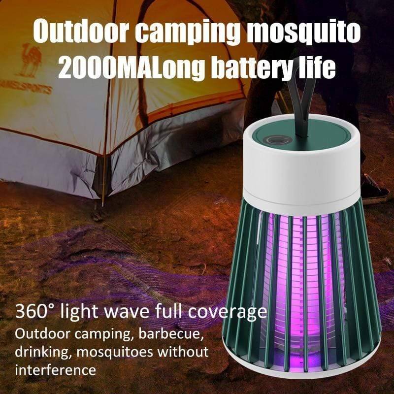 Portable electric mosquito killer lamp with purple UV light, ideal for indoor home use.
