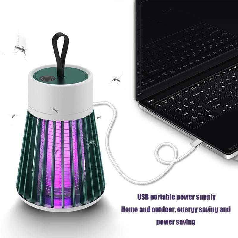 Rechargeable USB bug zapper for outdoor camping and patio, effectively repelling insects.