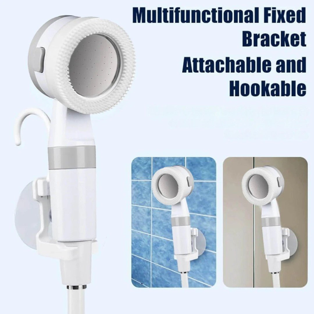 Outdoor portable shower with electric pump, ideal for camping and travel
