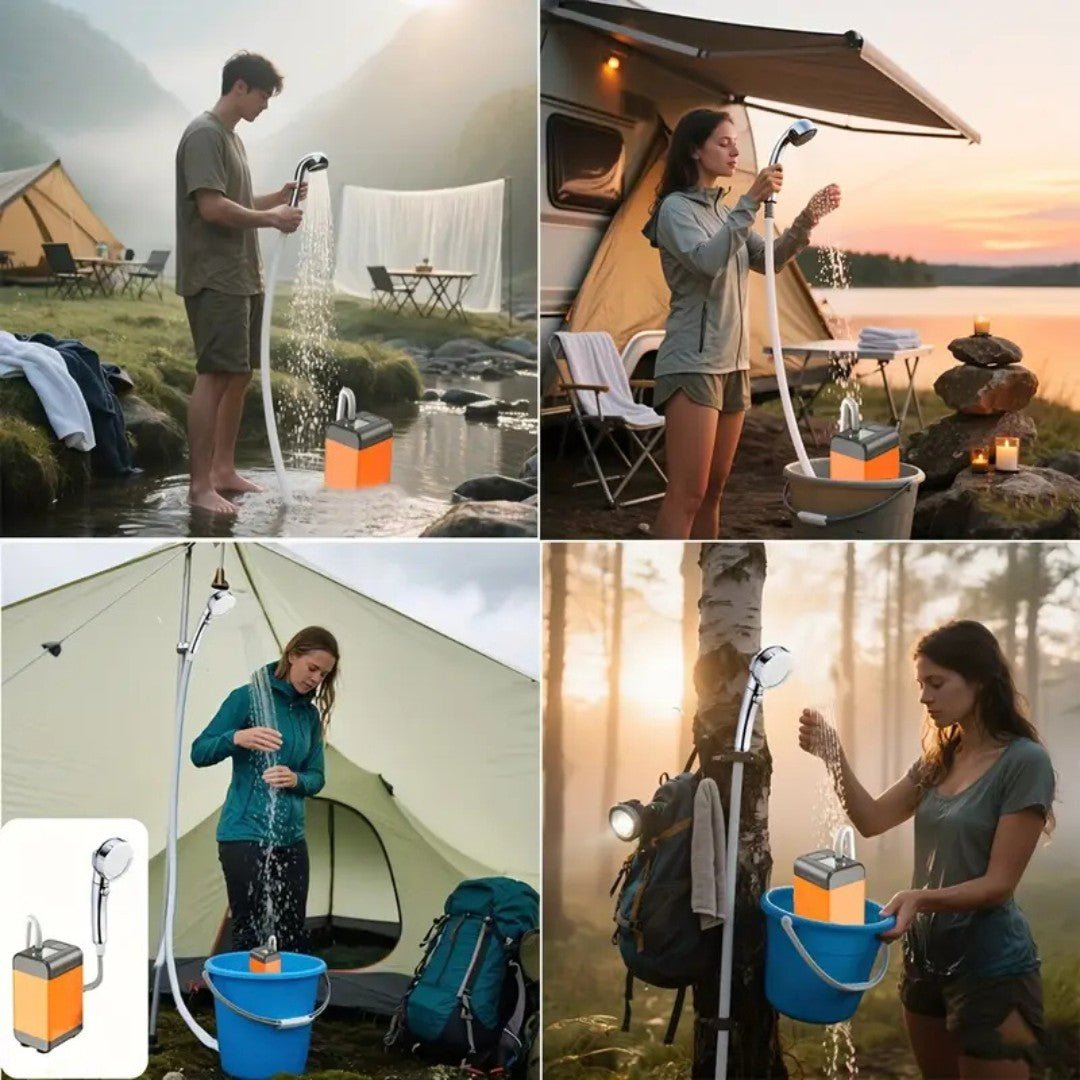 Electric pet wash shower, portable and adjustable pressure for outdoor use