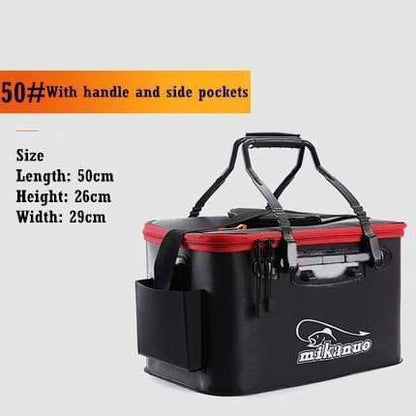 Outdoor equipment: portable fishing tank bucket with gear compartments, designed for convenient and efficient fishing.