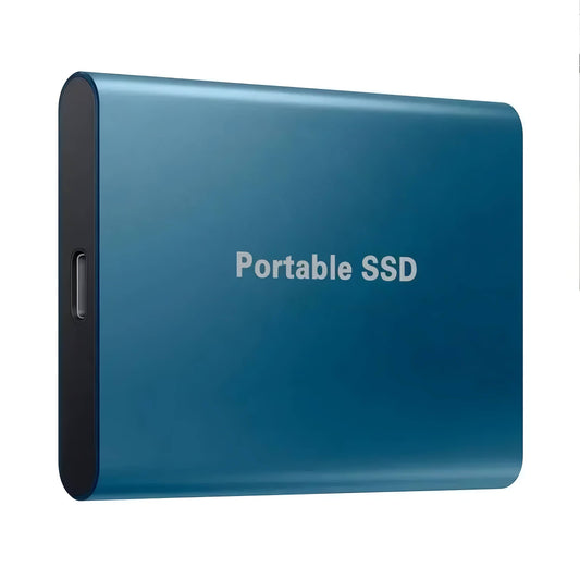 Portable External SSD Hard Drive for universal high-speed data storage & backup via USB-C.
