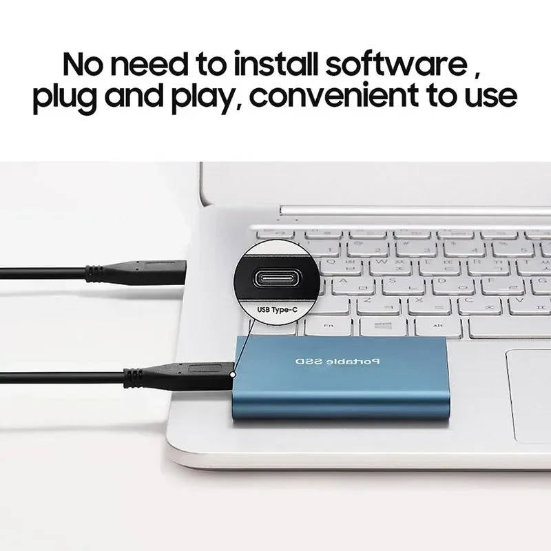 Sleek external SSD for computers & laptops, providing quick access & ample storage for all files.