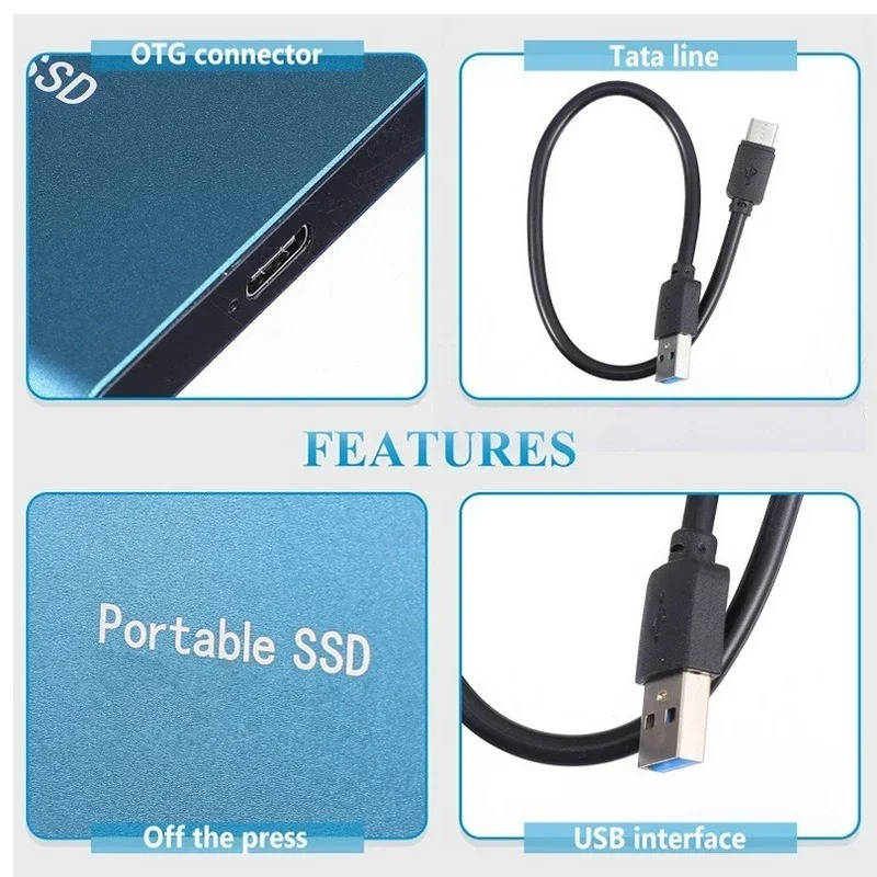 Digital media portable SSD, perfect for storing HD videos, photos, and music for TV or computer.