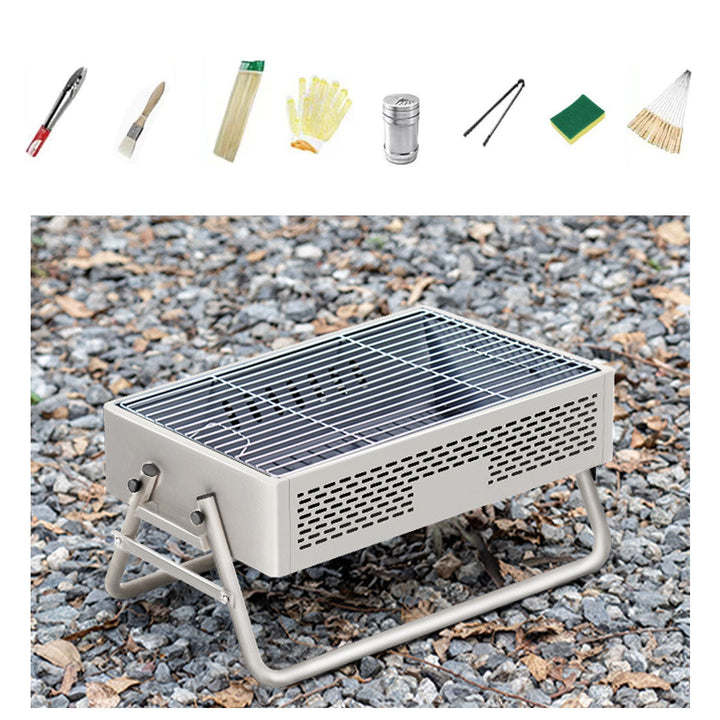 Portable outdoor cooking grill, smokeless and easy to set up anywhere