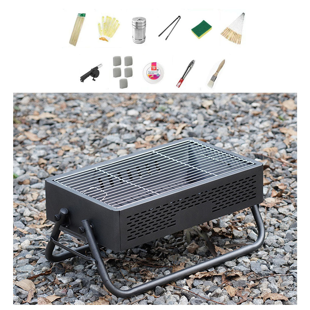 Folding outdoor grill for camping and picnic, durable & easy to clean