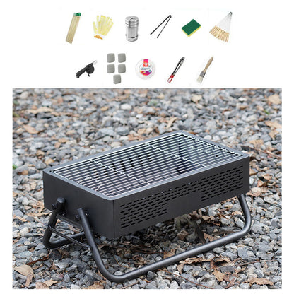 Folding outdoor grill for camping and picnic, durable & easy to clean