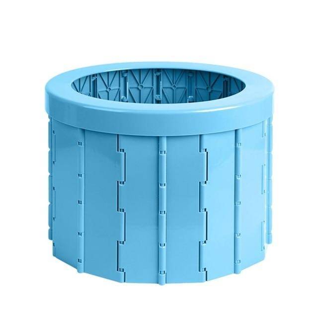 Unfolded portable camping commode, sturdy design for reliable outdoor toilet use