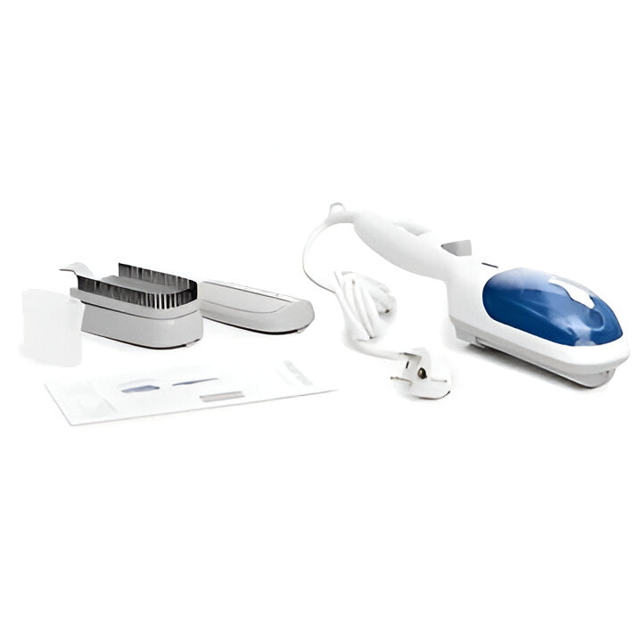 Versatile portable fabric steamer, gently smoothing wrinkles from various clothing types like silk, cotton & wool.