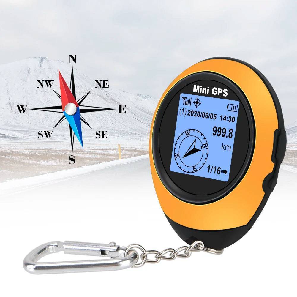 Side view of durable handheld GPS with 'on' button, perfect for outdoor survival and navigation
