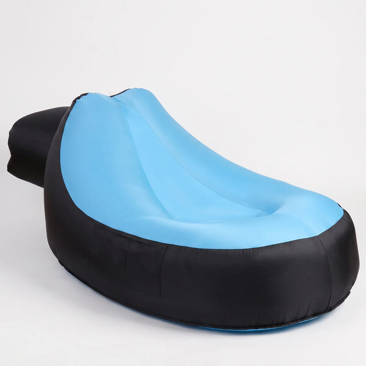 Easy-setup inflatable beach lounger, ideal for travel, poolside lounging, and outdoor adventures.