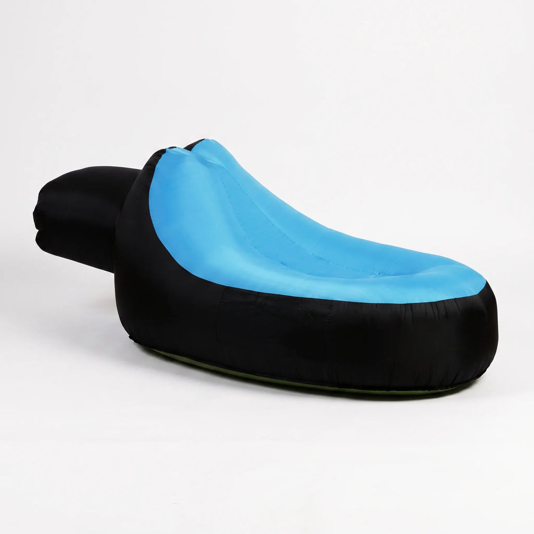 Lightweight & portable inflatable chair, excellent for camping gear, beach days, and spontaneous outdoor relaxation.