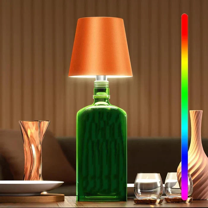 Innovative GlowBottle LED lamp. Portable, touch-sensitive, & offers versatile ambient lighting.
