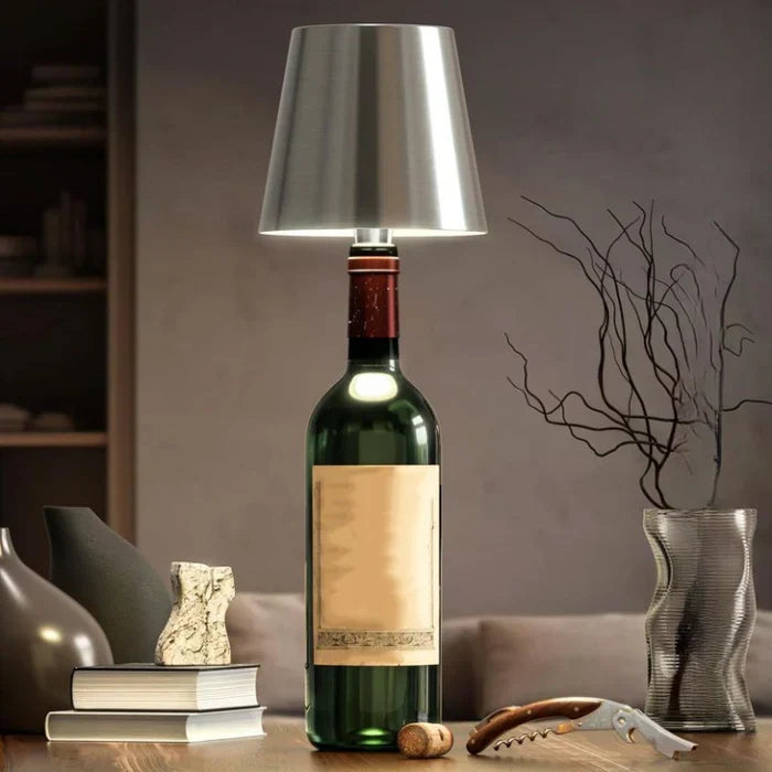 Wireless GlowBottle LED lamp. Dimmable & portable, creating perfect ambient light for parties.