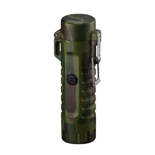Unisex 2-in-1 arc lighter and bright LED flashlight for outdoor adventures