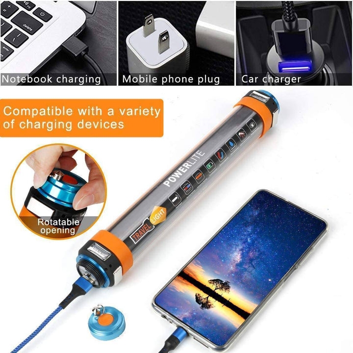 Handheld LED flashlight with durable design for camping and hiking