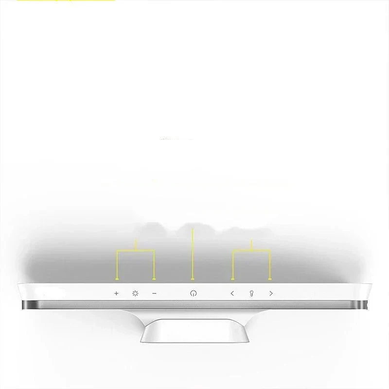 Eye-friendly LED desk lamp, magnetic & portable, featuring touch sensor dimming for comfortable reading.