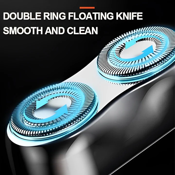 Men's portable electric shaver for smooth wet & dry shaves. Quiet, rechargeable rotary for daily grooming.
