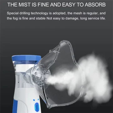 Compact USB rechargeable mesh nebulizer providing respiratory relief for asthma in adults and children.