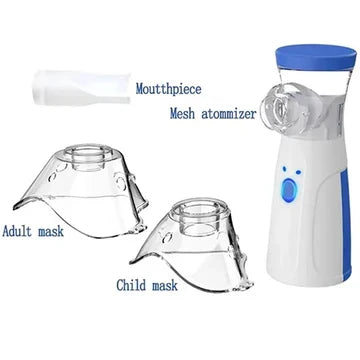 Unisex personal humidifier & mesh nebulizer for respiratory health. Silent, portable, and USB powered.