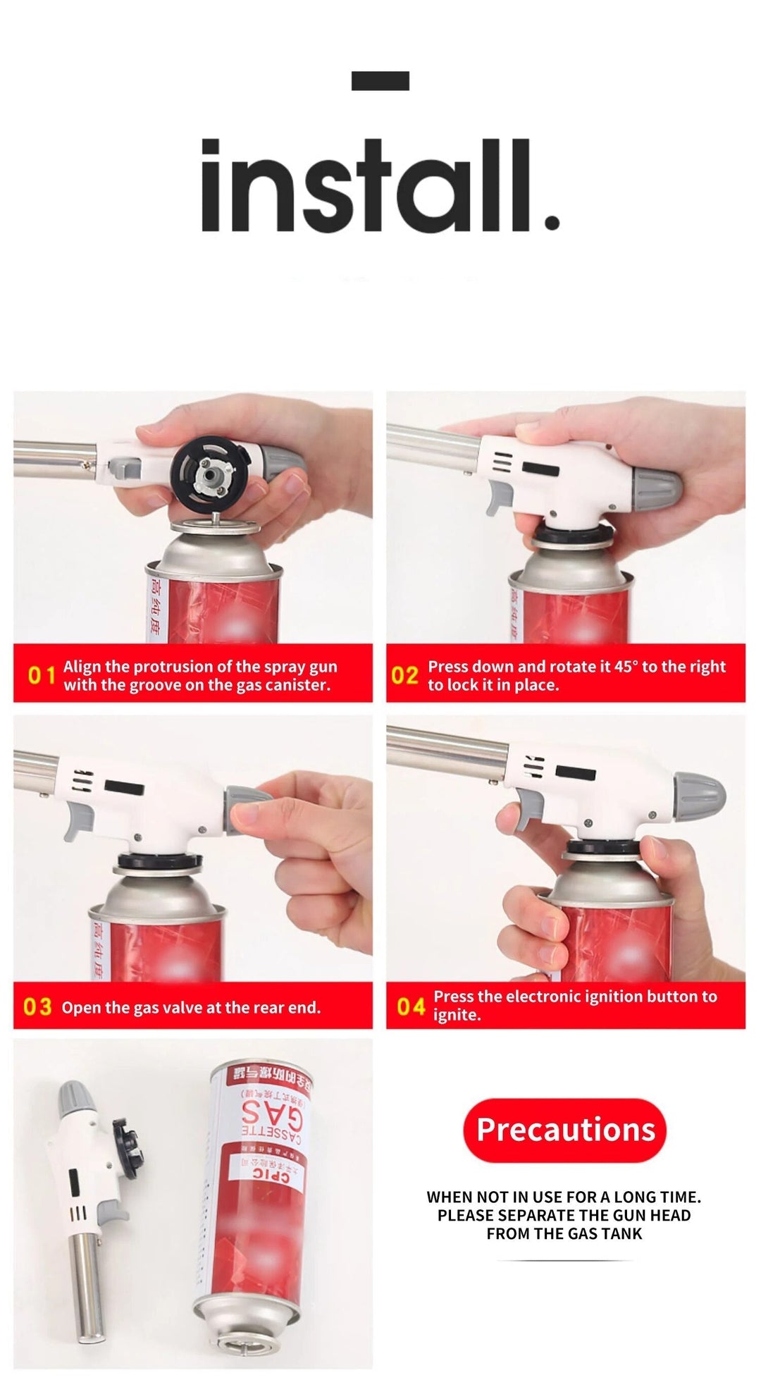 Rugged metal butane torch, an outdoor essential for adventurers, chefs, and campers.