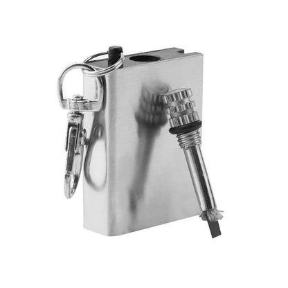 Portable Metal Flint Match emergency fire starter kit, ideal for camping, hiking, and survival situations.
