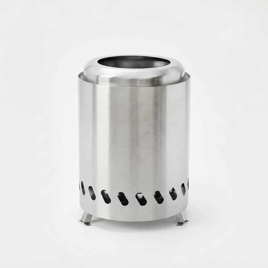 Efficient wood-burning portable camping stove, essential survival gear for outdoor adventures & backpacking trips.