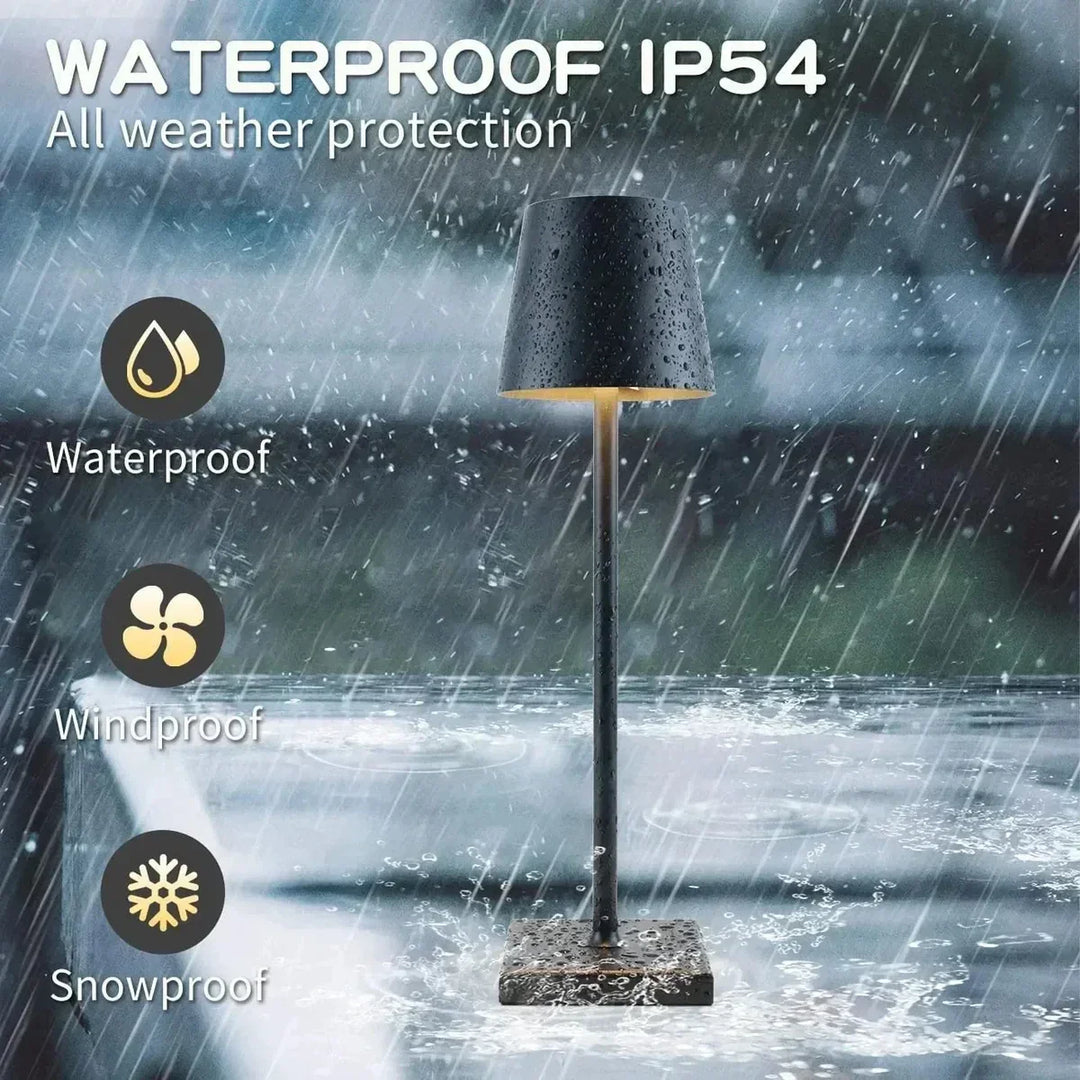 USB rechargeable, touch control, dimmable LED. Wireless modern table lamp for versatile home & desk lighting.