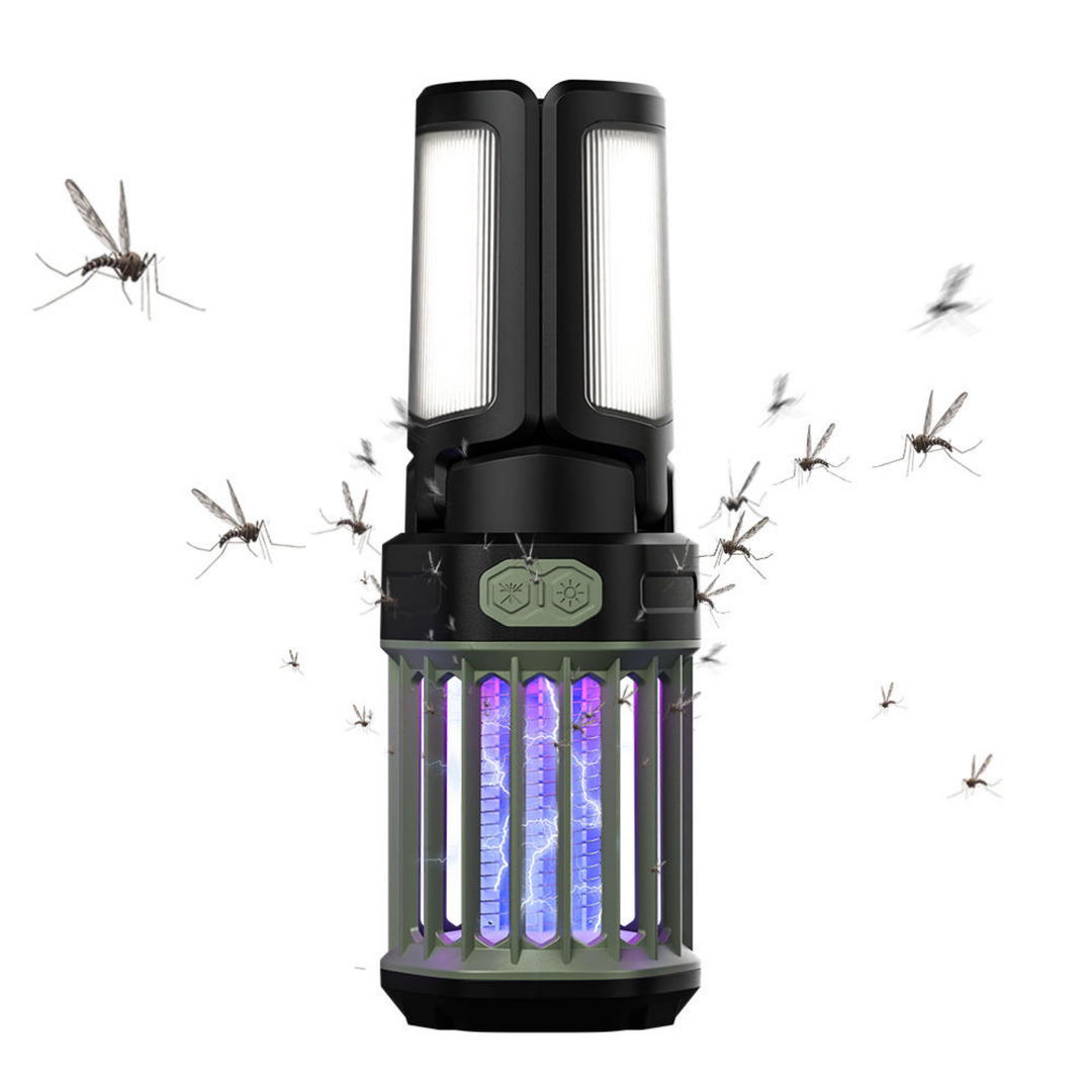 Portable mosquito repellent lantern, ideal for camping and outdoor activities, with integrated light function.