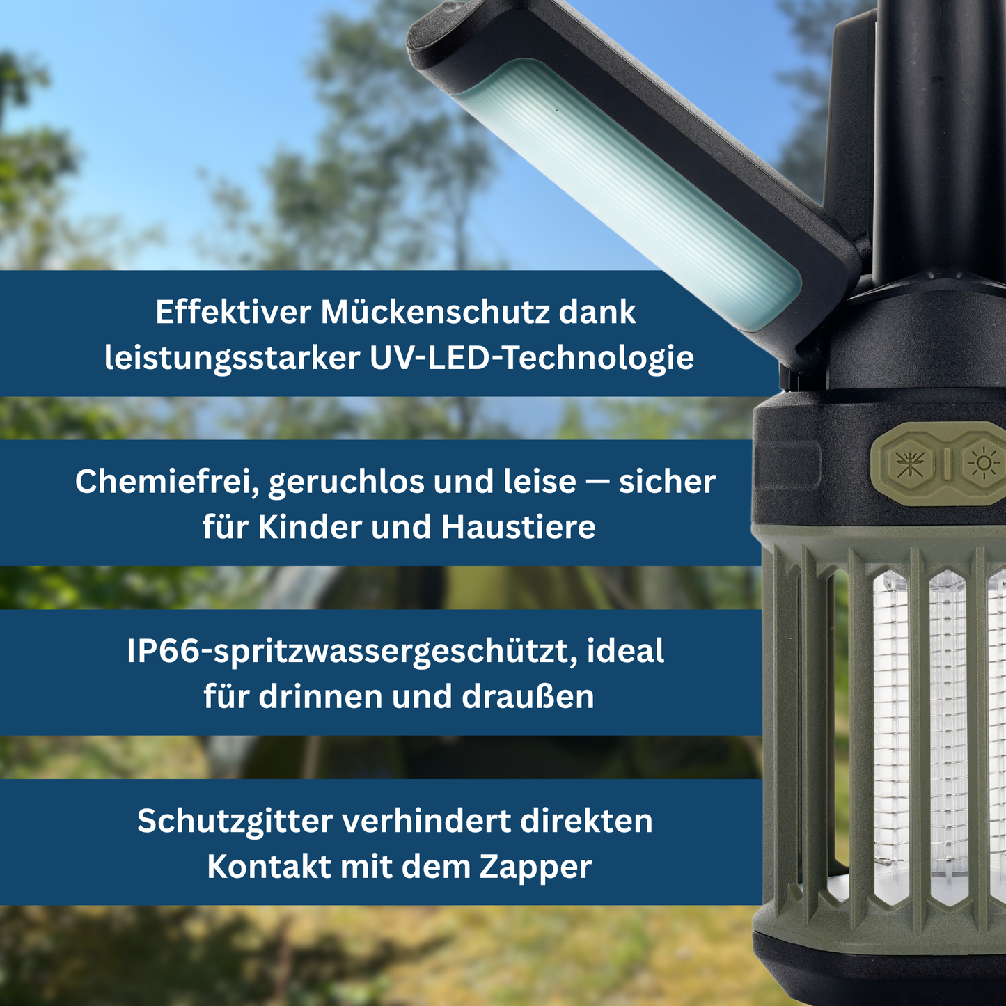 Compact outdoor lantern with effective mosquito repellent feature, essential pest control for home and garden.